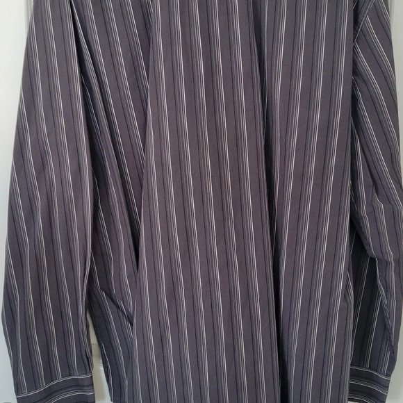 BRITCHES Men's Dress Shirt, XXL, light grey with stripes - Picture 3 of 4